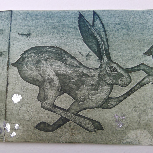 Husk - a hand printed concertina book